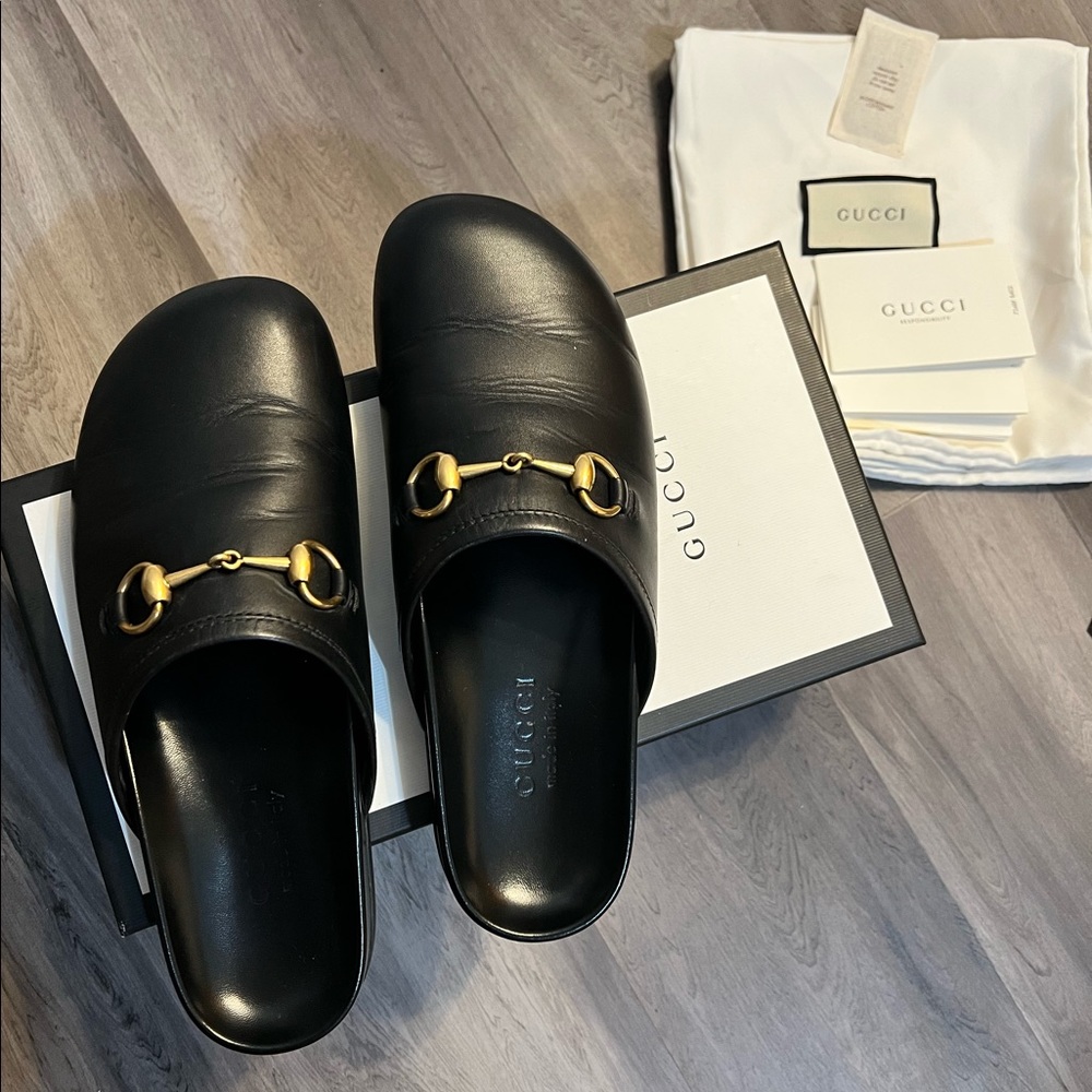 Authentic Gucci Men's Horsebit Slip On Sandals